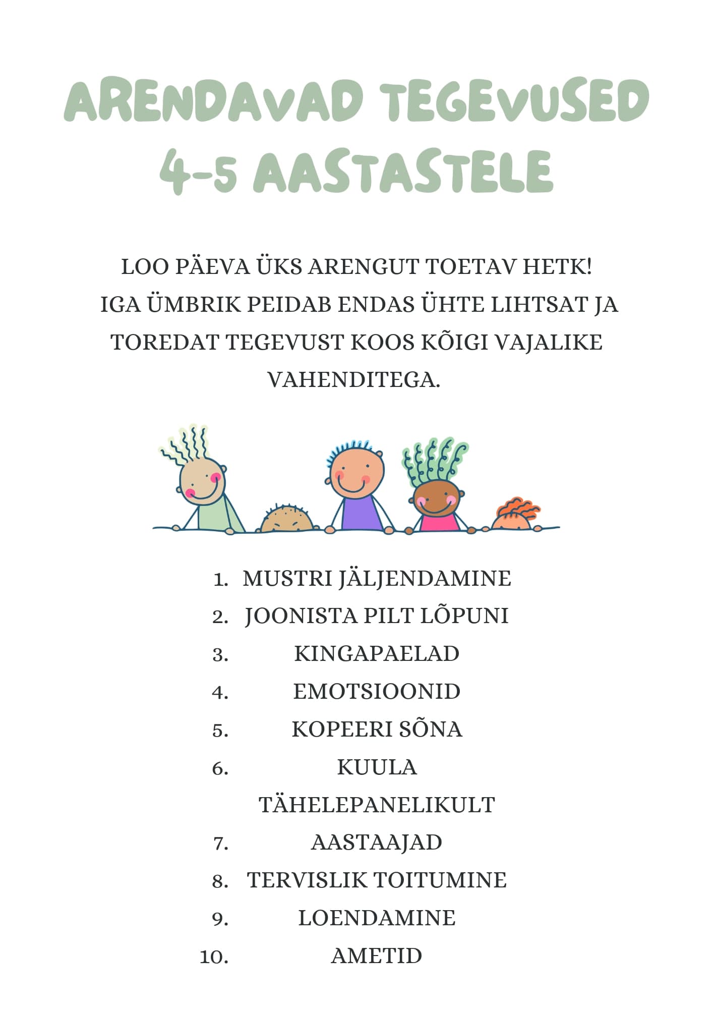 Arendavad tegevusümbrikud 4-5 aastastele
