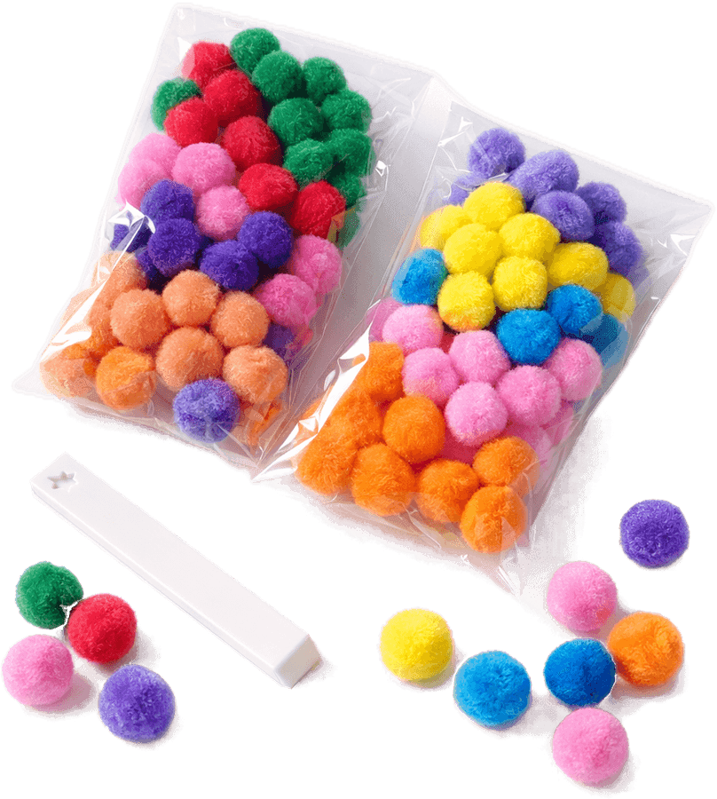 Pompomide ja pintsettide komplekt – pilt 1